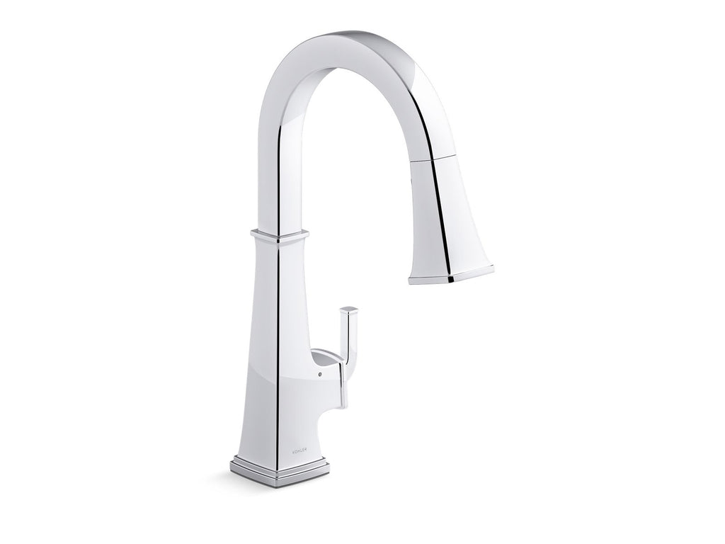 KOHLER K-23832-BL Riff Touchless Pull-Down Kitchen Sink Faucet With Three-Function Sprayhead - Matte Black
