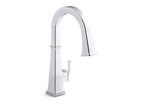 KOHLER K-23832-BL Riff Touchless Pull-Down Kitchen Sink Faucet With Three-Function Sprayhead - Matte Black
