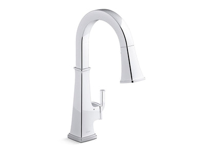 KOHLER K-23832-BL Riff Touchless pull-down kitchen sink faucet with three-function sprayhead - Matte Black