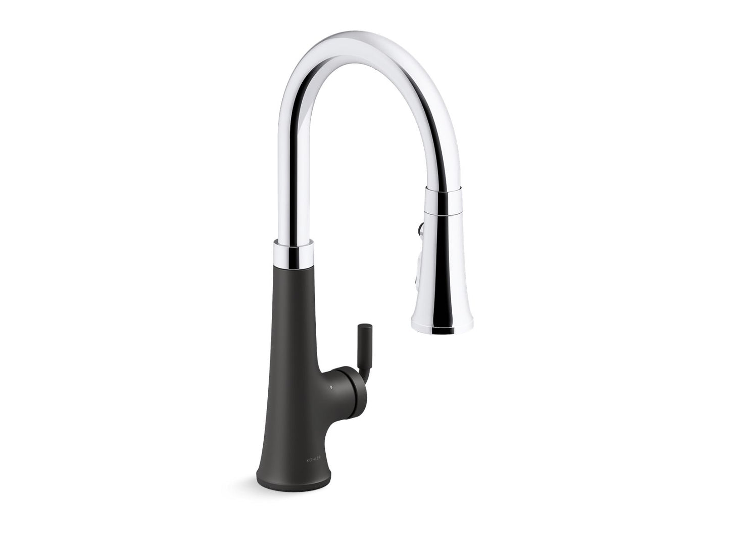 KOHLER K-23766-CBL Tone Touchless Pull-Down Kitchen Sink Faucet With Three-Function Sprayhead In Polished Chrome with Matte Black