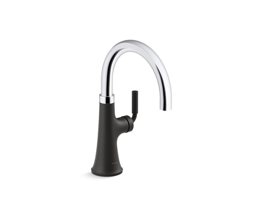 KOHLER K-23767-CBL Tone Single-Handle Bar Sink Faucet In Polished Chrome with Matte Black