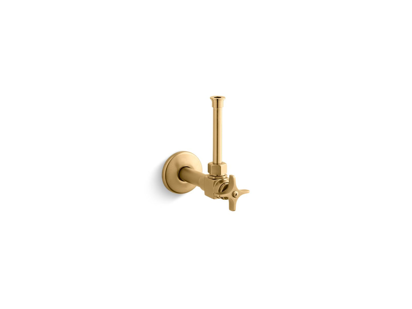 KOHLER K-7653-2MB 1/2" Angle Supply With Stop, Cross Handle And Rigid Vertical Tube In Vibrant Brushed Moderne Brass