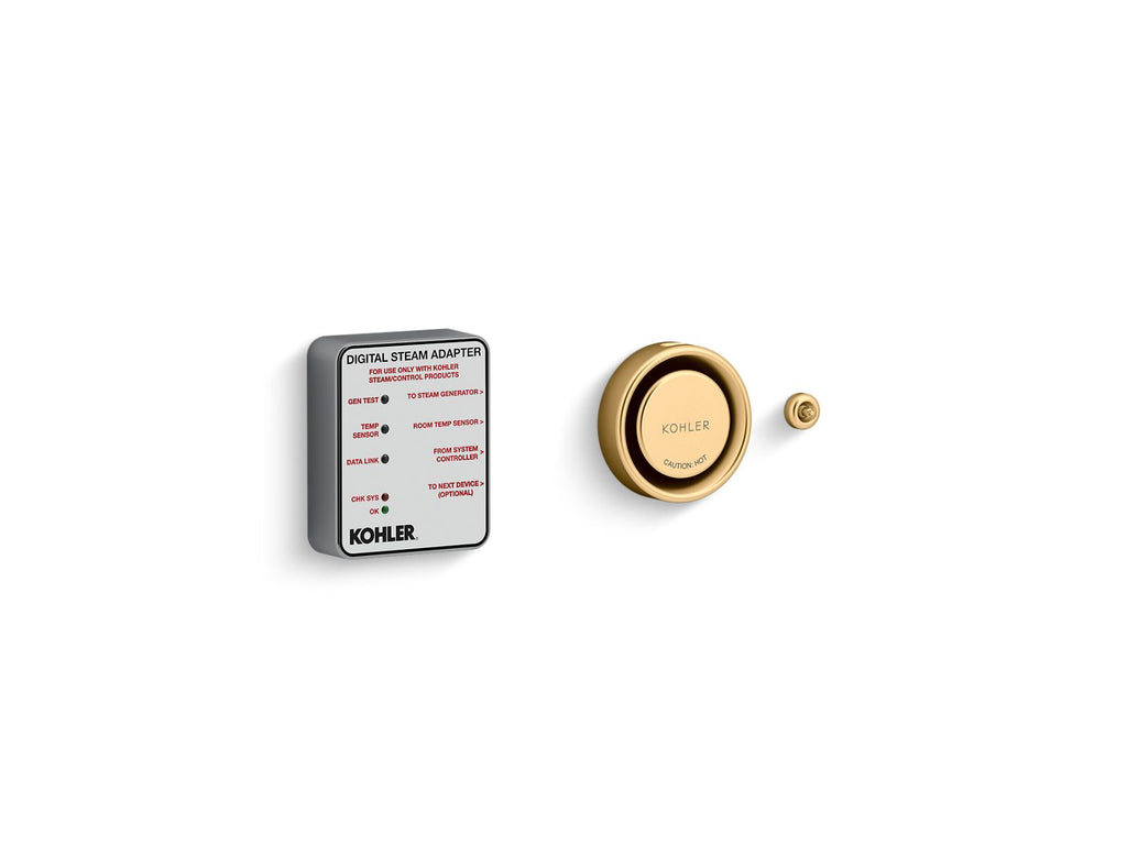 KOHLER K-5548-K1-2MB Invigoration Series Digital Steam Adapter Kit - Vibrant Brushed Moderne Brass