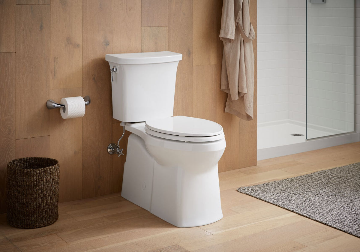 KOHLER K-24495-A-0 Border Readylatch Quiet-Close Elongated Toilet Seat With Antimicrobial Agent - White
