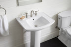 KOHLER K-24050-8-0 Kelston 23-3/4" Rectangular Pedestal Bathroom Sink - White