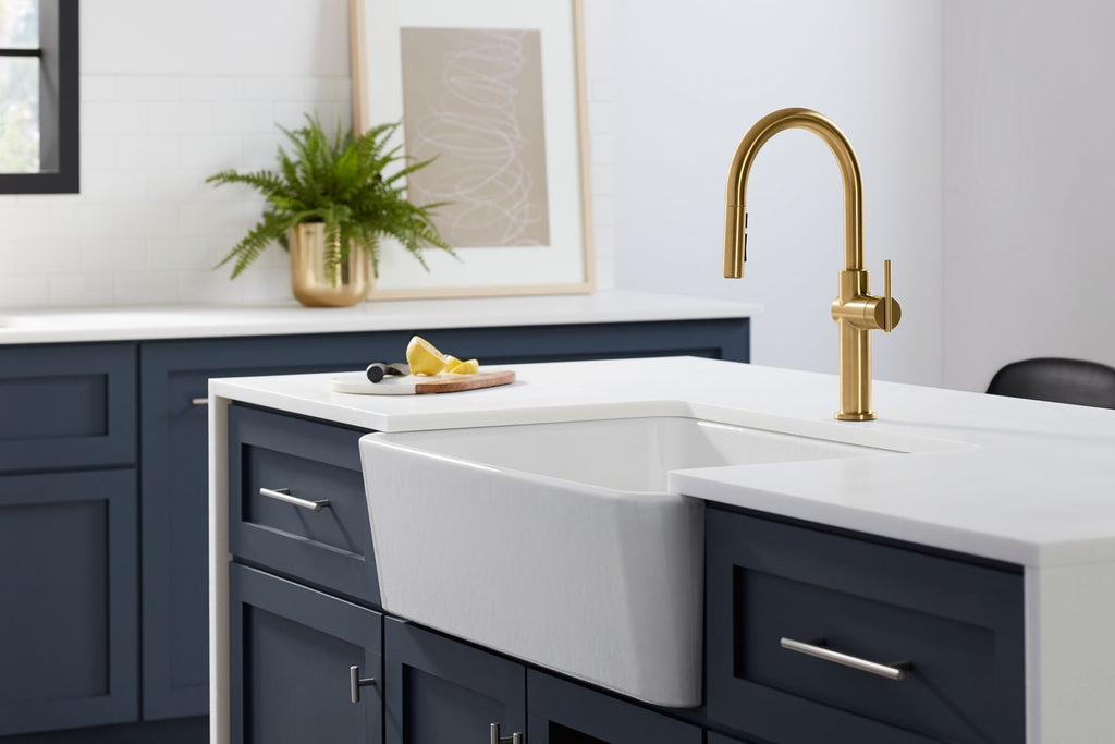 KOHLER K-22972-BL Crue Pull-Down Kitchen Sink Faucet With Three-Function Sprayhead - Matte Black