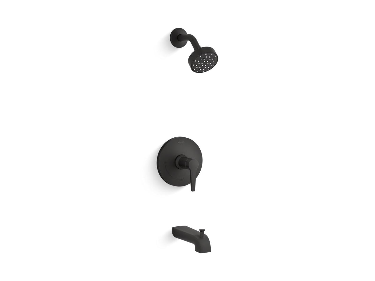 KOHLER K-TS97074-4Y-BL Pitch Rite-Temp Bath And Shower Trim Kit, 2.5 Gpm - Matte Black