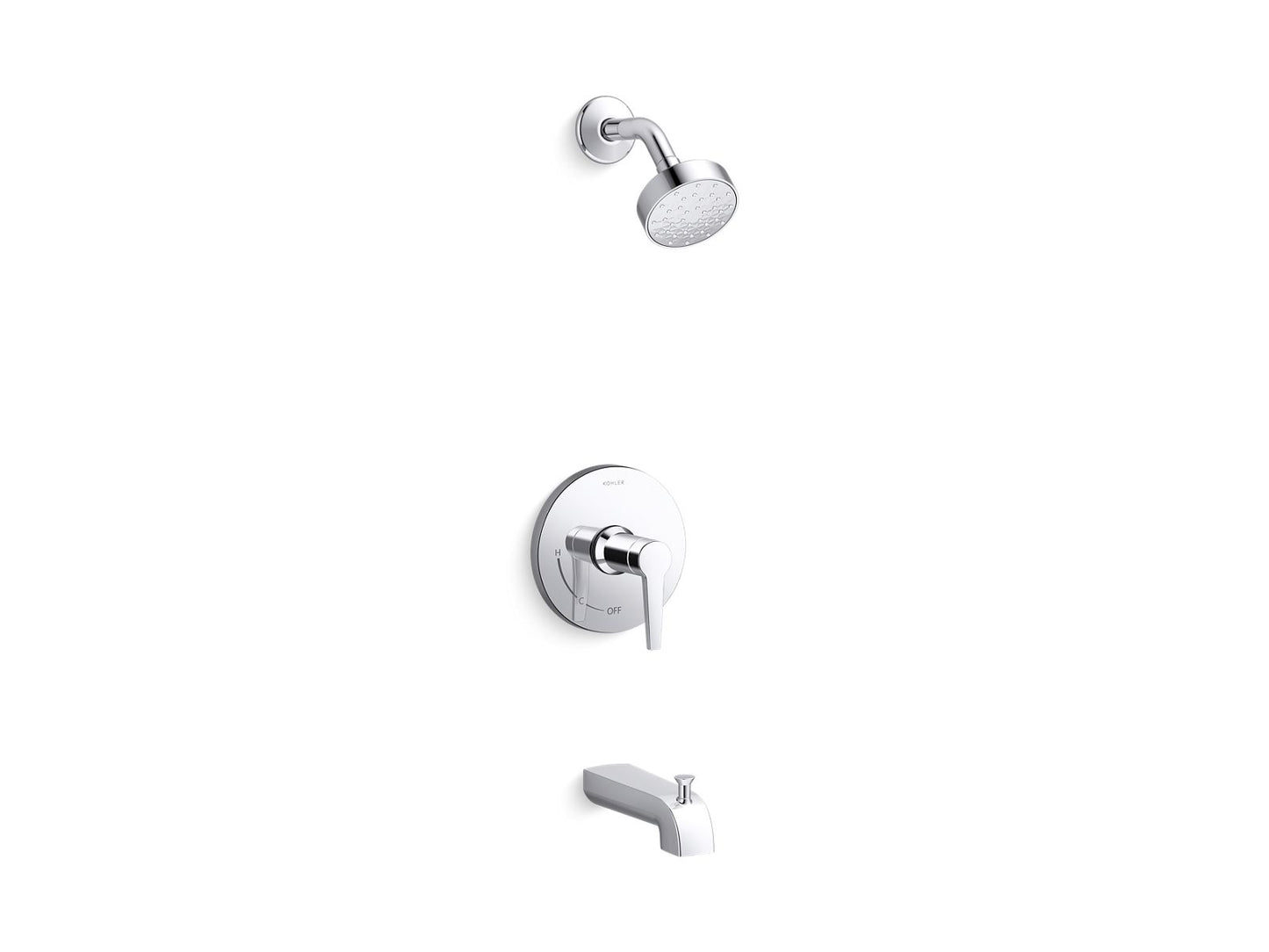 KOHLER K-TS97074-4G-CP Pitch Rite-Temp Bath And Shower Trim Kit, 1.75 Gpm In Polished Chrome