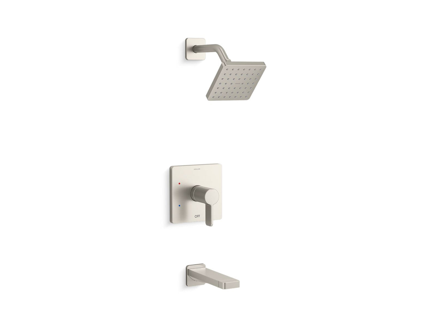 KOHLER K-TS23502-4-BN Parallel Rite-Temp Bath And Shower Trim Kit, 2.5 Gpm In Vibrant Brushed Nickel