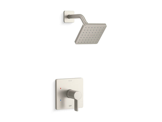 KOHLER K-TS23503-4-BN Parallel Rite-Temp Shower Trim Kit With Lever Handle, 2.5 Gpm In Vibrant Brushed Nickel