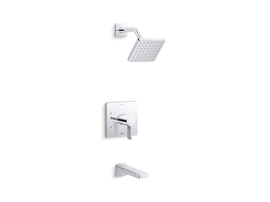 KOHLER K-TS23502-4-CP Parallel Rite-Temp Bath And Shower Trim Kit, 2.5 Gpm In Polished Chrome