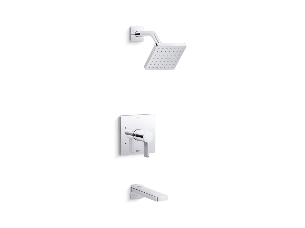 KOHLER K-TS23502-4-SN Parallel Rite-Temp Bath And Shower Trim Kit, 2.5 Gpm - Vibrant Polished Nickel