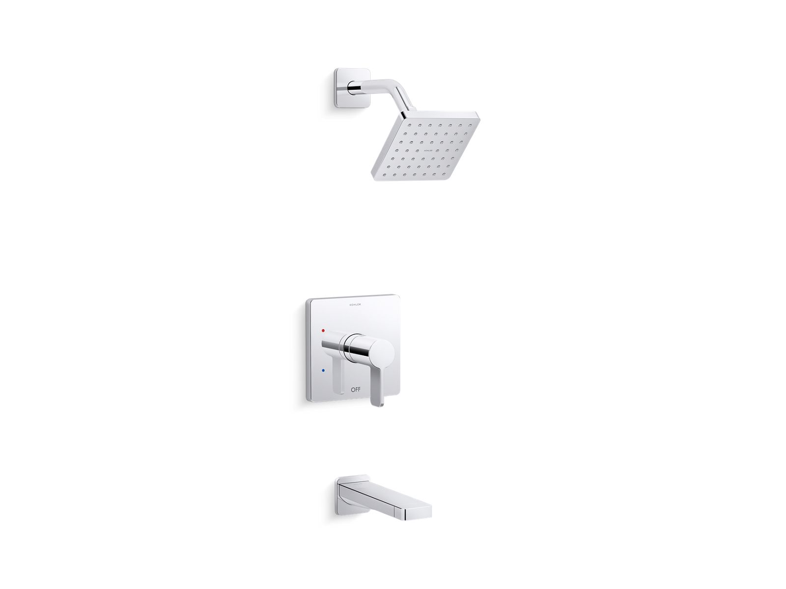 KOHLER K-TS23502-4-SN Parallel Rite-Temp Bath And Shower Trim Kit, 2.5 Gpm - Vibrant Polished Nickel