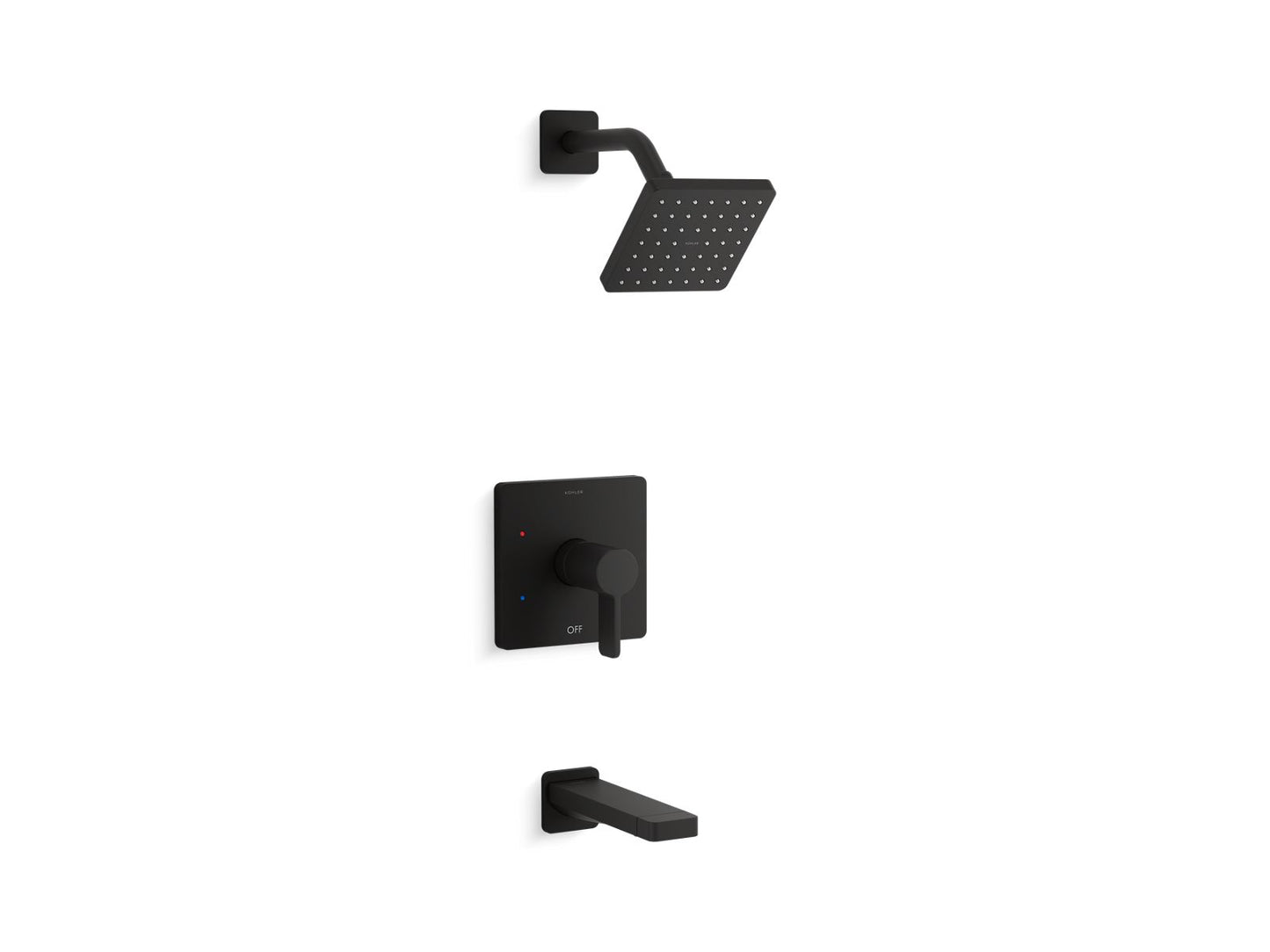 KOHLER K-TS23502-4-BL Parallel Rite-Temp Bath And Shower Trim Kit, 2.5 Gpm In Matte Black