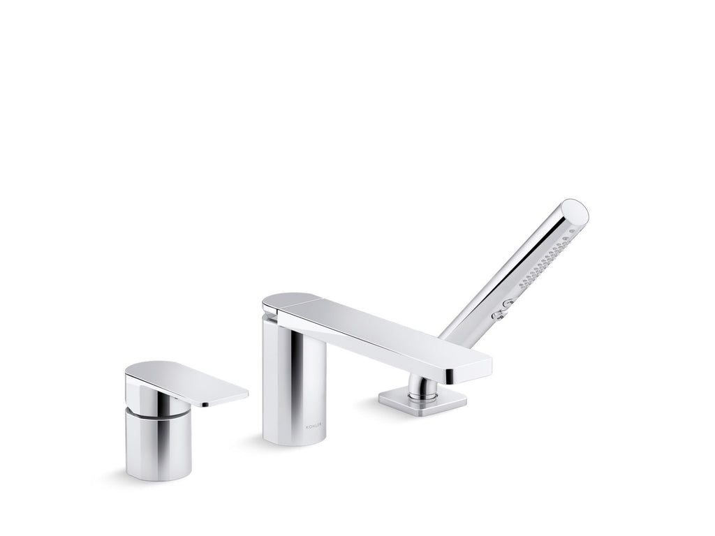 KOHLER K-23488-4-BL Parallel Deck-Mount Bath Faucet With Handshower - Matte Black