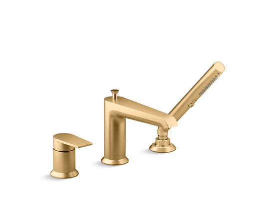 KOHLER K-97070-4-2MB Hint Deck-Mount Bath Faucet With Handshower In Vibrant Brushed Moderne Brass