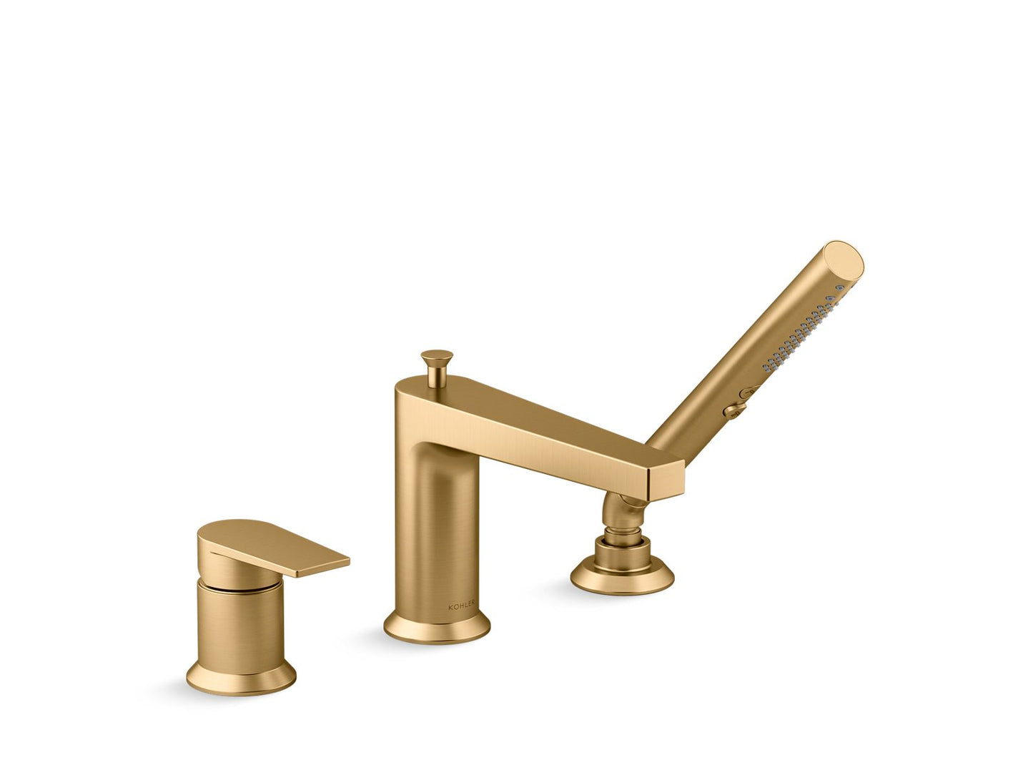 KOHLER K-74032-4-2MB Taut Deck-Mount Bath Faucet With Handshower In Vibrant Brushed Moderne Brass