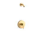 KOHLER K-TLS97077-4-2MB Pitch Rite-Temp Shower Trim Kit, Without Showerhead - Vibrant Brushed Moderne Brass