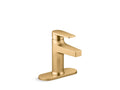 KOHLER K-37886-4-2MB Taut Single-Handle Bathroom Sink Faucet, 1.2 Gpm - Vibrant Brushed Moderne Brass