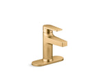 KOHLER K-37886-4-2MB Taut Single-Handle Bathroom Sink Faucet, 1.2 Gpm - Vibrant Brushed Moderne Brass
