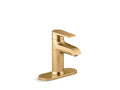 KOHLER K-37892-4-2MB Hint Single-Handle Bathroom Sink Faucet, 1.2 Gpm - Vibrant Brushed Moderne Brass