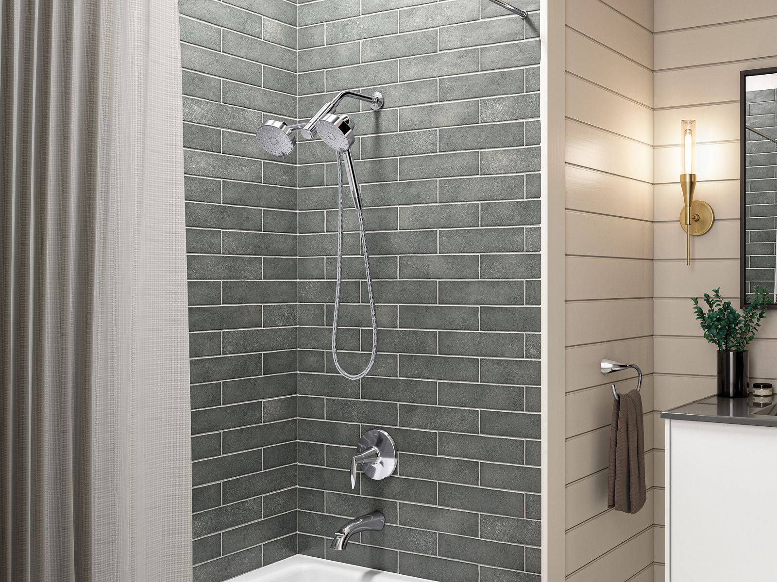 KOHLER K-23218-BL Awaken 2-In-1 Multifunction 2.5 Gpm Shower Combo Kit - Matte Black