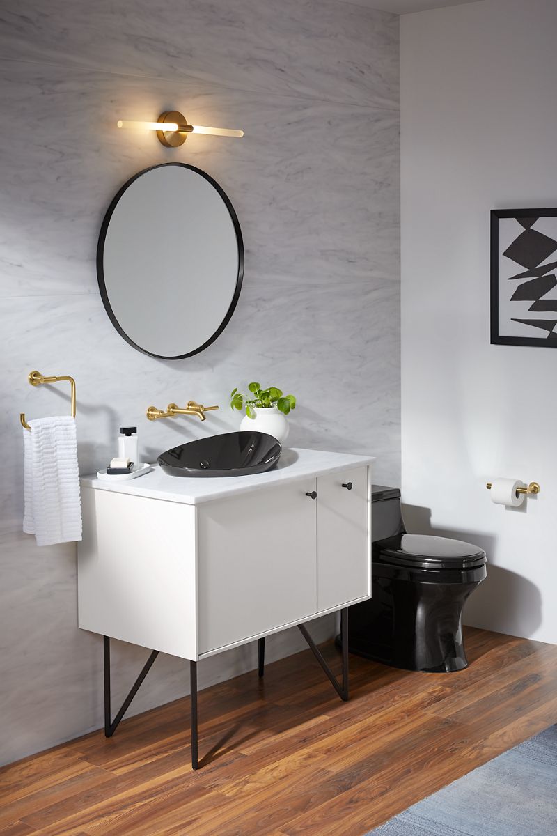 KOHLER K-26050-CPL Essential 28" Round Framed Mirror - Polished Chrome