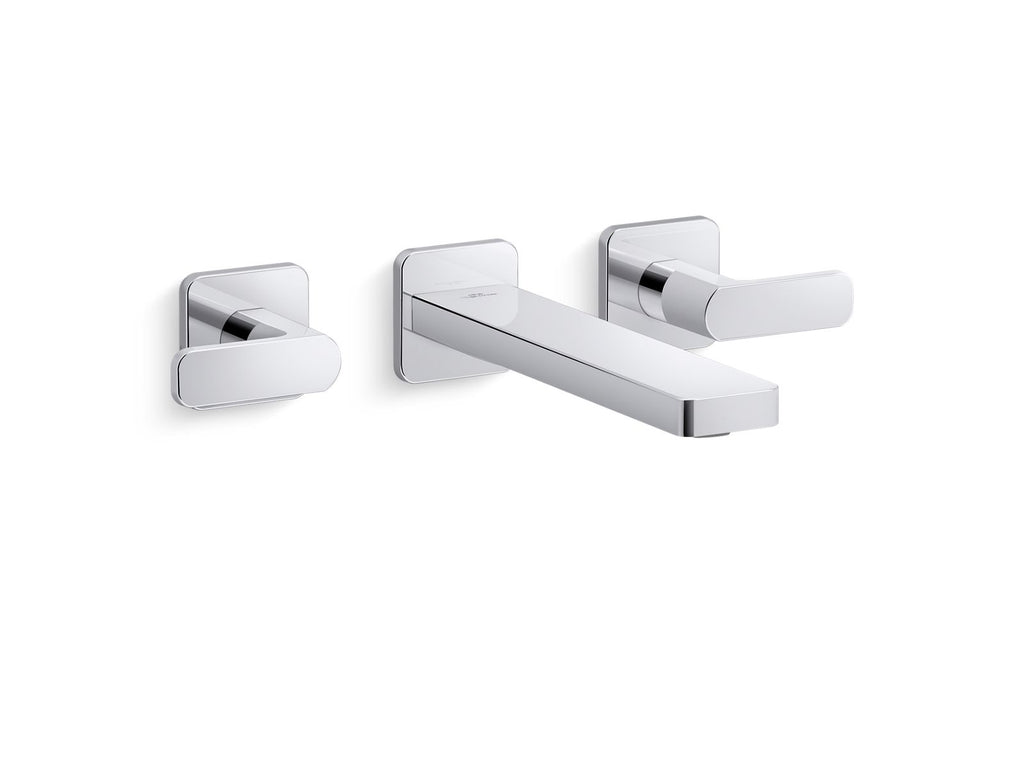 KOHLER K-T27120-4-2MB Parallel Wall-Mount Bathroom Sink Faucet Trim, 1.2 Gpm - Vibrant Brushed Moderne Brass
