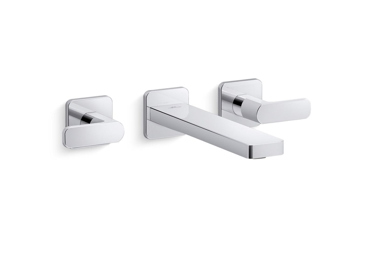 KOHLER K-T27120-4-2MB Parallel Wall-Mount Bathroom Sink Faucet Trim, 1.2 Gpm - Vibrant Brushed Moderne Brass