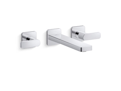 KOHLER K-T27120-4-BL Parallel Wall-mount bathroom sink faucet trim, 1.2 gpm - Matte Black