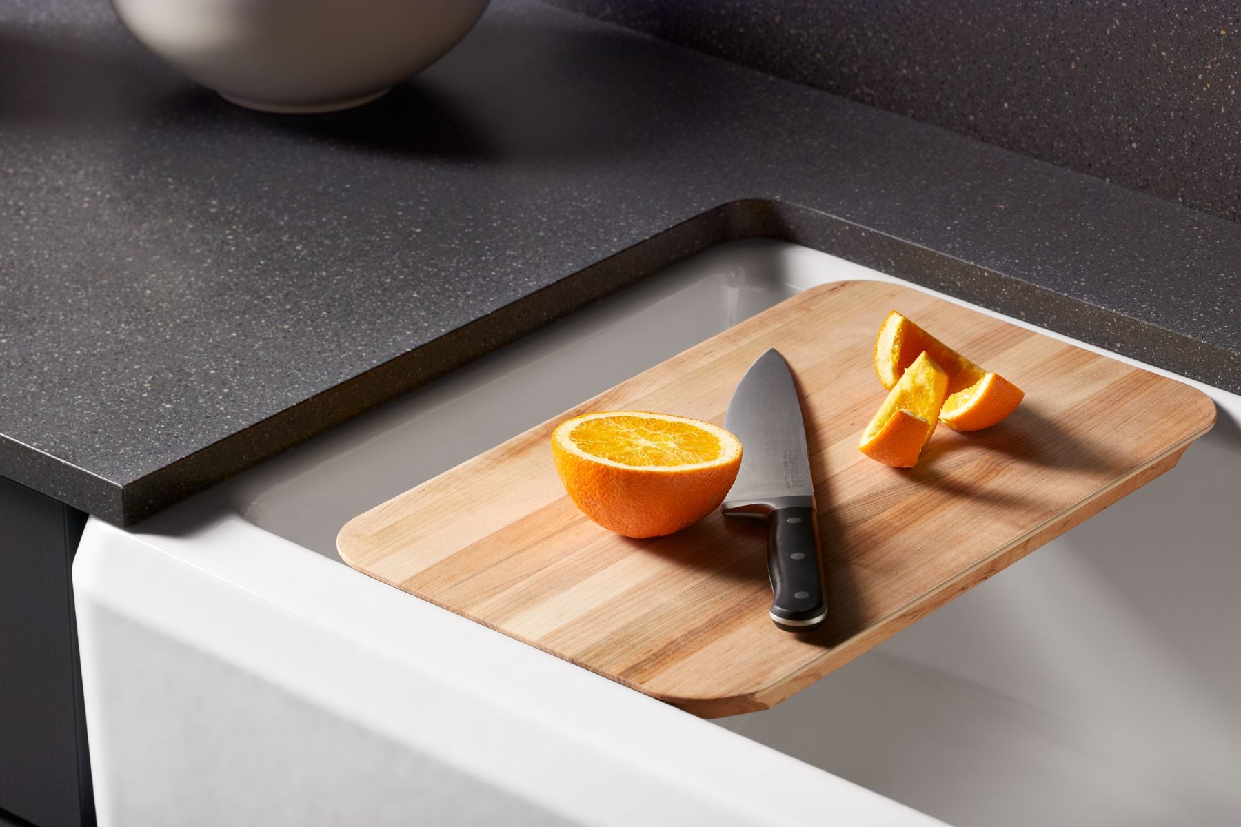 KOHLER K-24564-FF Riverby 35-3/4" Undermount Single-Bowl Farmhouse Workstation Kitchen Sink - Sea Salt
