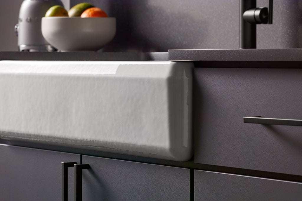 KOHLER K-24564-FF Riverby 35-3/4" Undermount Single-Bowl Farmhouse Workstation Kitchen Sink - Sea Salt