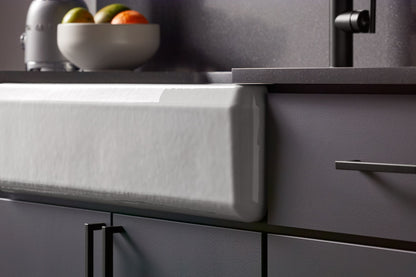 KOHLER K-24564-NY Riverby 35-3/4" undermount single-bowl farmhouse workstation kitchen sink - Dune