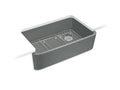 KOHLER K-24268-FT Ironridge 34" Undermount Single-Bowl Farmhouse Kitchen Sink In Basalt