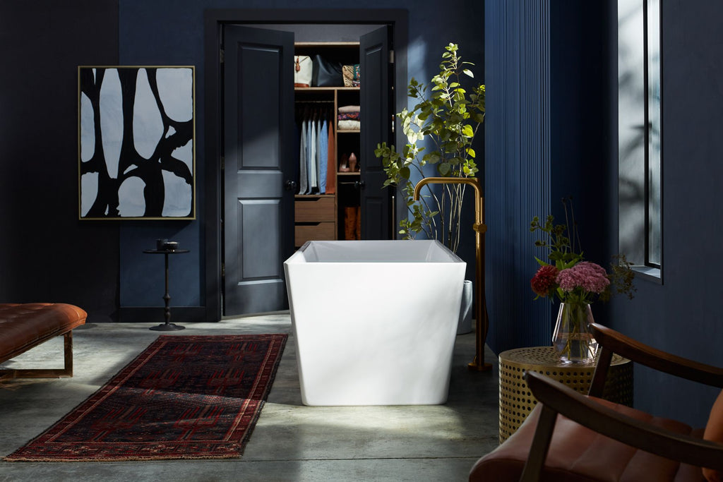 KOHLER K-T97328-4-BL Purist Floor-Mount Bath Filler Trim With Handshower - Matte Black