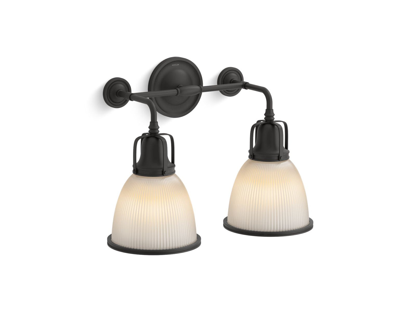 KOHLER K-32282-SC02-BLL Hauksbee Two-Light Bell Sconce In Matte Black