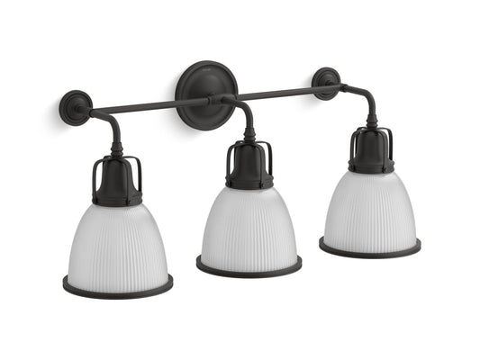 KOHLER K-32283-SC03-BLL Hauksbee Three-Light Bell Sconce In Matte Black