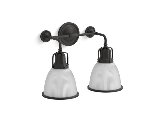 KOHLER K-32282-SC02-BLL Hauksbee Two-Light Bell Sconce In Matte Black