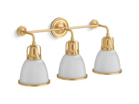 KOHLER K-32283-SC03-2GL Hauksbee Three-Light Bell Sconce In Brushed Moderne Brass