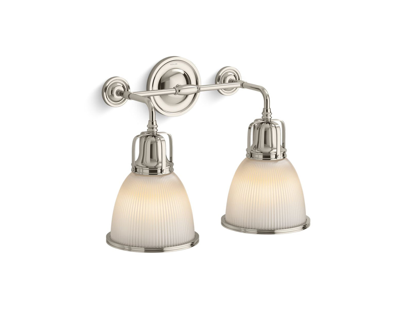 KOHLER K-32282-SC02-SNL Hauksbee Two-Light Bell Sconce In Polished Nickel