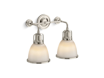 KOHLER K-32282-SC02-SNL Hauksbee Two-Light Bell Sconce In Polished Nickel