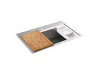 KOHLER K-80084-1PC-NA Task 33" Top-/Undermount Single-Bowl Workstation Kitchen Sink - Stainless Steel