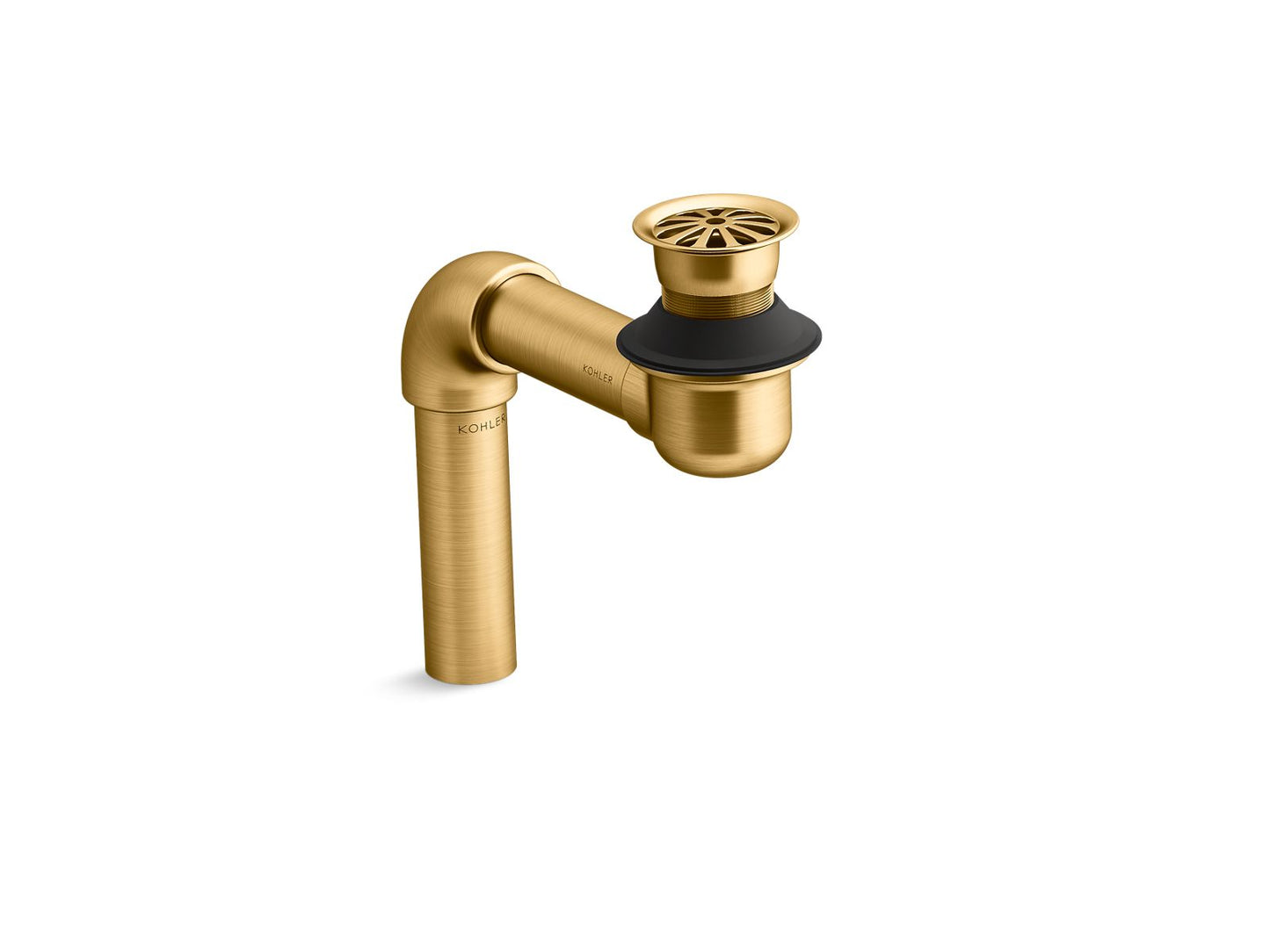 KOHLER K-7131-A-2MB Bathroom Sink Offset Drain With Open Strainer In Vibrant Brushed Moderne Brass