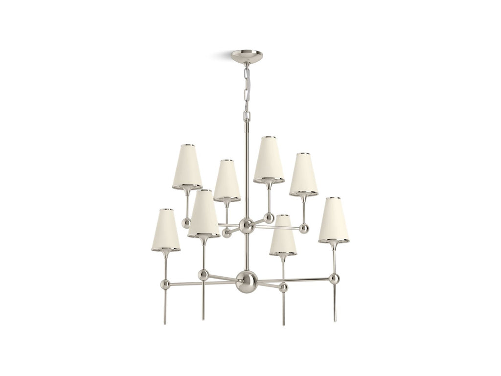 KOHLER K-27863-CH08-SNL Parohn 36" Chandelier In Polished Nickel