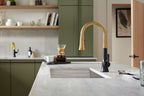 KOHLER K-23764-BL Tone Pull-Down Kitchen Sink Faucet With Three-Function Sprayhead - Matte Black