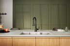 KOHLER K-23764-BL Tone Pull-Down Kitchen Sink Faucet With Three-Function Sprayhead - Matte Black