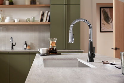 KOHLER K-23764-CP Tone Pull-down kitchen sink faucet with three-function sprayhead - Polished Chrome