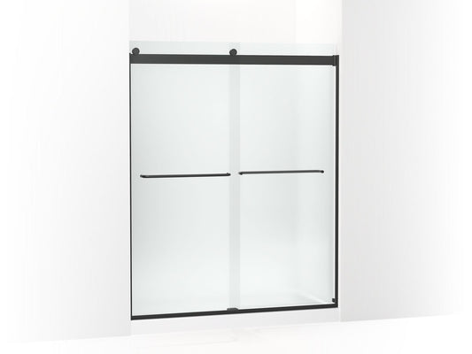 KOHLER K-706015-D3-BL Levity Sliding Shower Door, 74" H X 56-5/8 - 59-5/8" W, With 1/4" Thick Frosted Glass In Matte Black