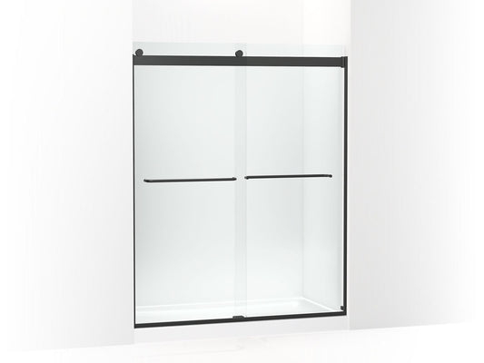 KOHLER K-706015-L-BL Levity 74" H Sliding Shower Door With 1/4"-Thick Glass In Matte Black