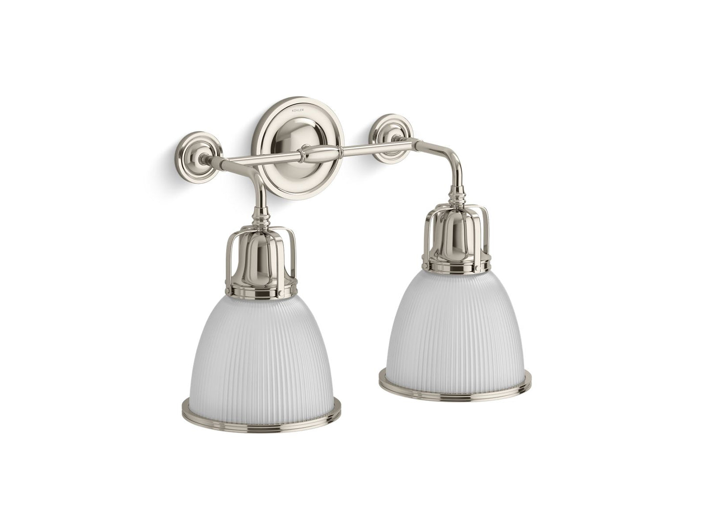 KOHLER K-32282-SC02-SNL Hauksbee Two-Light Bell Sconce In Polished Nickel